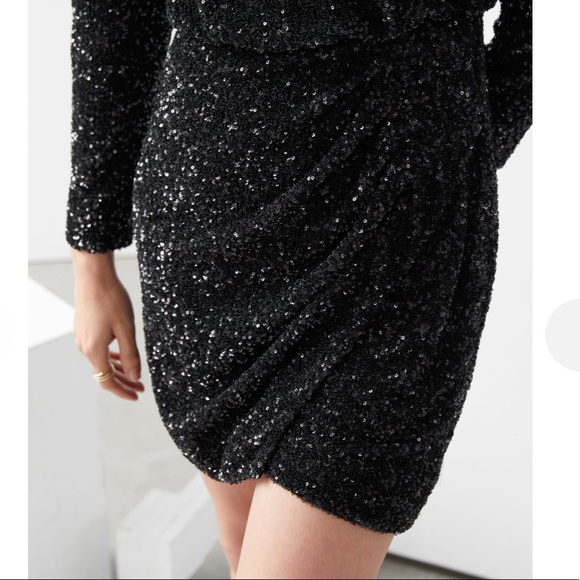 & Other Stories - Sequin Wrap Mini Dress - Picture 3 of 4